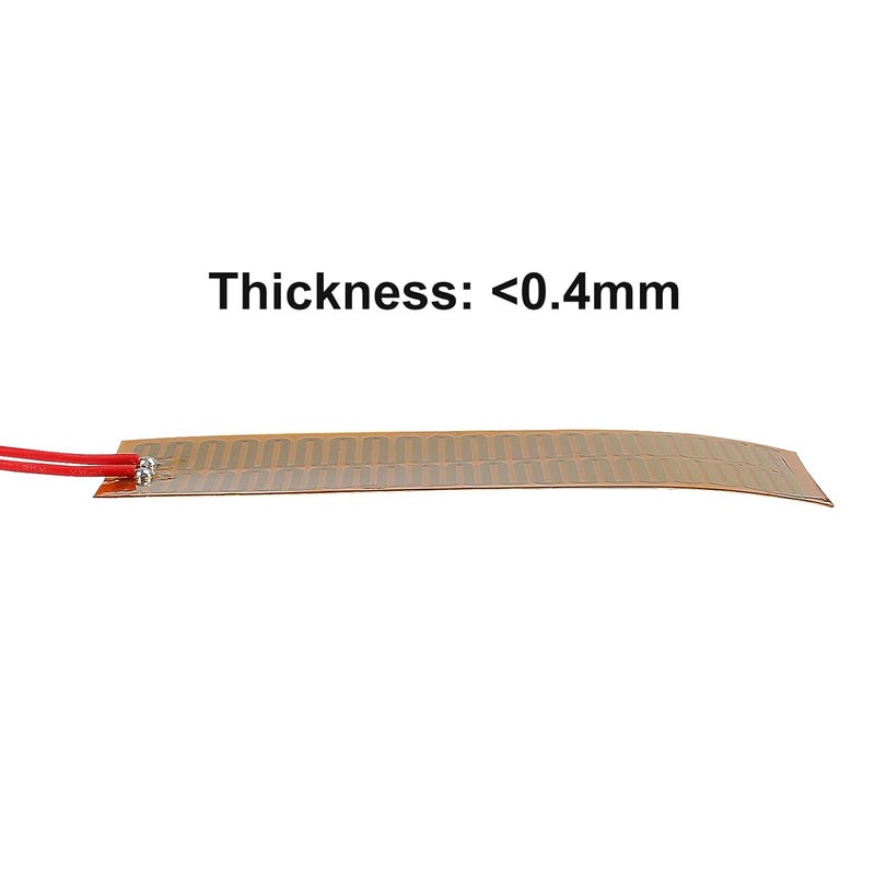 Coliao 6pcs 45mmx100mm Film Heater Plate Adhesive Pad, PI Heating Elements Film 24V 30W Strip Heater Adhesive Polyimide Heater Plate - Image 4
